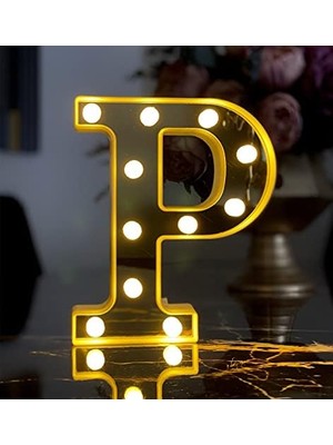 3D Işıklı LED Harf Dekoratif Aydınlatma Büyük Boy P