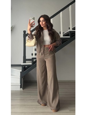 Elisin Vizon Tencel Bomber Ceket-Pantolon Takım