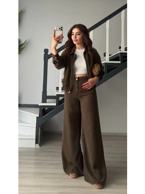 Elisin Haki Tencel Bomber Ceket-Pantolon Takım