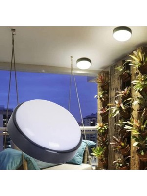 15W Siyah LED Nem Su Geçirmez Banyo Bahçe Balkon Modern Tavan Duvar Lambası Beyaz Işık 6500K IP65 Dış Mekan Kullanıma Uygun