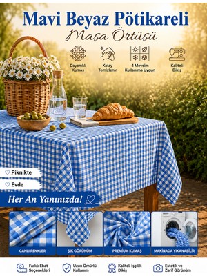 Ases Design Mavi Pötikareli Piknik Örtüsü