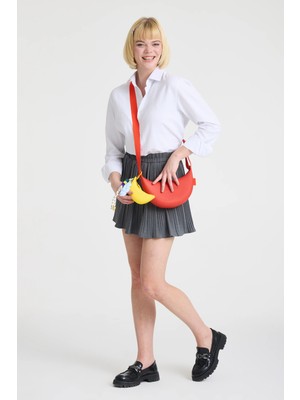 Fungoofun Muz Figürlü Charm ve Katlanabilir Bez Kol Çantası F553