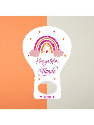 Hedef Plus 20 Adet Balon Açacak Magnet Yeni Doğan Kız, Doğum Günü, Hediyelik Magnetleri