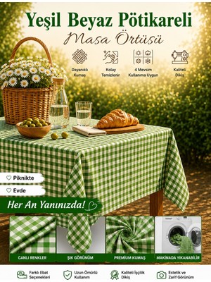 Ases Design Yeşil Pötikareli Piknik Örtüsü