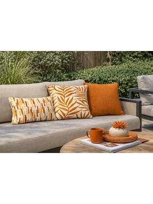 Sunset Base Dekoratif Yastık 45X45 cm – Suya Dayanıklı, Solmaya Dayanıklı Kumaş, Dolgulu Bahçe Balkon ve Teras Kırlenti (Turuncu)