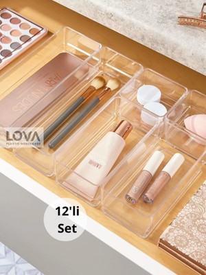 Empressco Lova 12 Parça Çok Amaçlı Çekmeceiçi Düzenleyici Organizer (Şeffaf) (2 Set) - Fiyatı, Yorumları