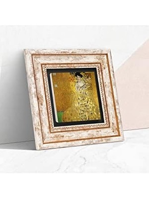 Gustav Klimt Adele Bloch-Bauer'in Portresi Taş Duvar Tablosu - Çerçeveli Taş Tablo - Dekoratif Duvar Sanatı - Modern Ev ve Ofis Duvar Dekoru T1-274
