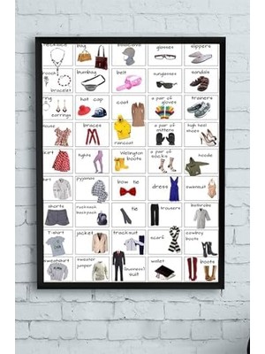 (PSTER11320) Kıyafetler Eğitim Çerçeveli Tablo (50X70CM)