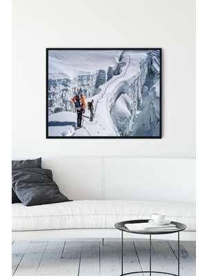 (PSTER10740) Karlı Dağ Manzara Çerçeveli Tablo (50X70CM)