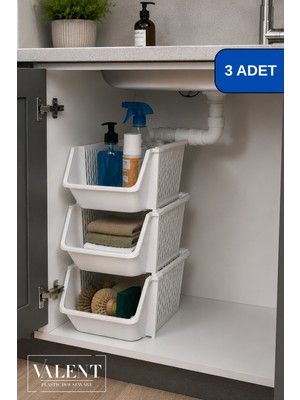 Empressco Valent 3 Adet Dolap Içi Istiflenebilir Düzenleyici, Katlı Organizer, Lavabo Altı, Buzdolabı Düzenleyici - Fiyatı, Yorumları