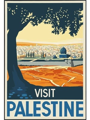 Universal Seyahat Poster Filistin Ziyareti Tablo Ahşap Poster Dekoratif