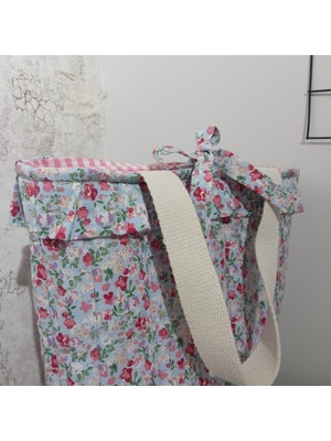 elisss bag Çiçek Desenli Kadın Çanta, Termos Çanta, Piknik Çantası %100 Pamuk