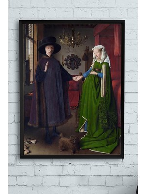 (PSTER13798) Van Eyck - Arnolfini'nin Evlenmesi Sanatsal Çerçeveli Tablo (21X30CM)