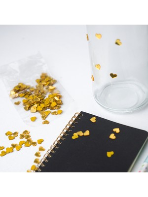 Hippodeco Gold Pleksi Ayna Kalp Süs 100’LÜ Set – Parlak Dekoratif Kalp Aksesuar