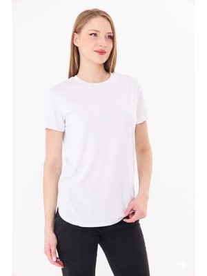 Sortie Collection Kadın Etek Ucu Damla Yırtmaçlı Basic Modal Bluz