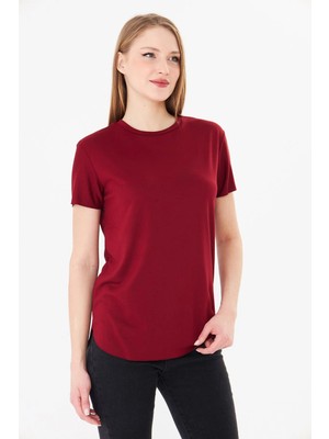 Sortie Collection Kadın Etek Ucu Damla Yırtmaçlı Basic Modal Bluz