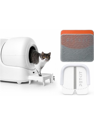 Petkit Purobot Max Pro 2 Akıllı Kedi Tuvaleti + Petkit Akıllı Kedi Tuvaleti Basamağı+Petkit Kedi Tuvaleti Paspası+Petkit Manyetik Toz Geçirmez Perde