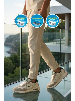 Walkway Muveon M Beyaz-Gri-Yeşil Hafif Esnek Erkek Spor Ayakkabı