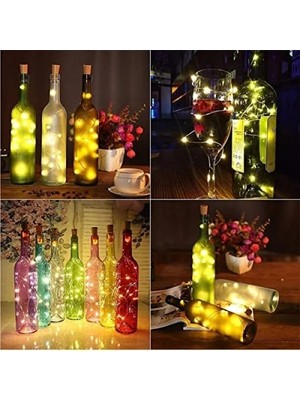 Hakay Mantar Tıpa Peri LED Işık (3 Metre, Güneş Işığı)