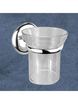 Hakay Vidalı Duvar Montaj Diş Fırçalık Kabı Krom Kristal