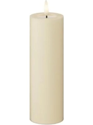 Hakay Alevsiz LED Mum - Krema Renk - 5 x 15 cm