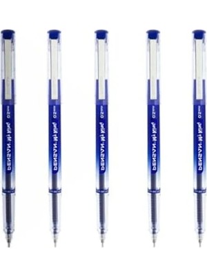 Hakay My King Iğne Uçlu Metal Klipsli Jel Tükenmez Kalem 0.5 mm Mavi - 5 Adet