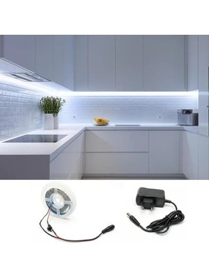 Hakay 2 Metre Beyaz Şerit LED Işık, Çalıştır Hazır Set, Adaptör Dahil