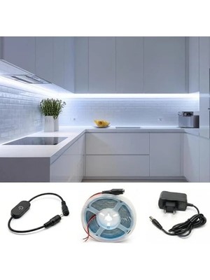 Hakay 2.5 Metre Beyaz Şerit LED Aydınlatma Seti, Dokunmatik Anahtar ile Kontrol