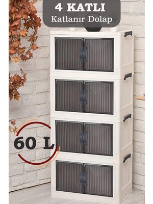 Empressco Naturelove 4 Katlı Katlanabilir Modüler Dolap – Ev Ofis Kiler Düzenleyici Istiflenebilir Çok Amaçlı Dolap 60 L - Fiyatı, Yorumları