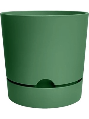 Hakay Drenajlı Plastik Çiçek Saksısı, 1 Adet, 3,3 Litre Kapasite, Yeşil Renk