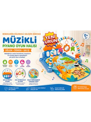 Lenda Shop Bebek Aktivite Halısı Müzikli Piyanolu Oyun Matı Asılabilir Oyuncaklı