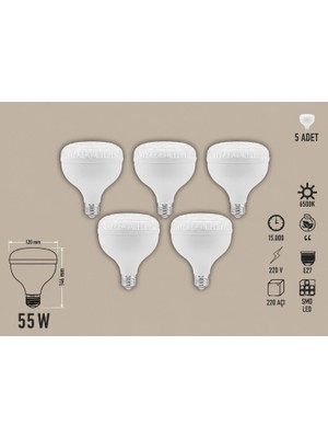 Cata CT-4155 Kristal 55W Torch LED Ampul 6400K Beyaz Işık (5ADET)