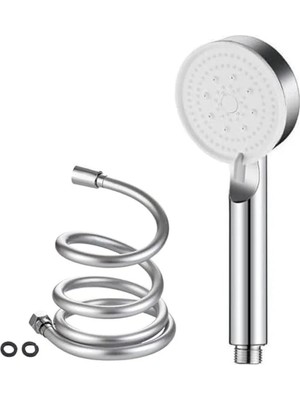 Hakay 5 Fonksiyonlu Turbo Duş Başlığı Seti, 200 cm Pvc Banyo Hortumu ile