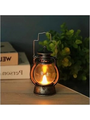 Hakay Pilli Mini LED Gaz Lambası, Taşınabilir Dekoratif Aydınlatma
