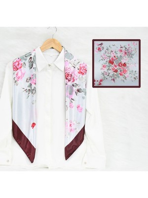 Deserto Fashion Gala Serisi Saten Polyemid Eşarp - Özel Günler Için Göz Alıcı Parlaklık 90X90