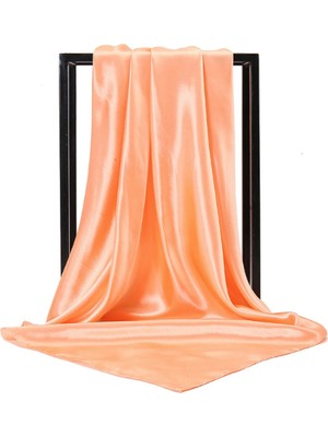 Deserto Fashion Saf Renk Parlak Saten Fular Eşarp - Akışkan Dokulu Canlı Tonlar 90X90