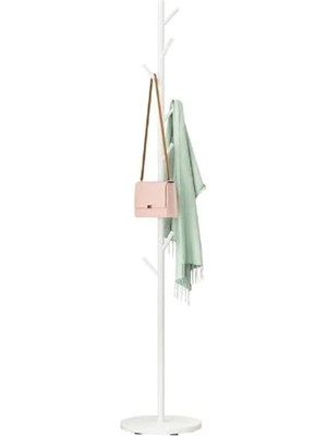 Hakay Metal Ayaklı Askılık Portmanto, Beyaz, Elektrostatik Toz Boya, 170X40 Cm, Modern Minimalist, Demonte