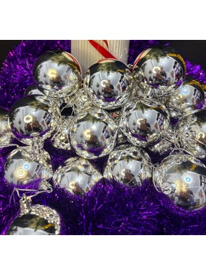 Eng Parti Dünyası Gümüş Renk Yılbaşı Ağacı Süsü 5cm 24’lü Set – Parlak Gümüş Noel Topu | ENG-102 |