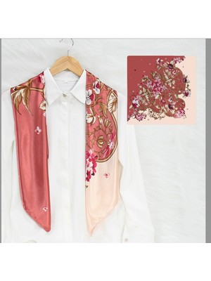 Deserto Fashion Gala Serisi Saten Polyemid Eşarp - Özel Günler Için Göz Alıcı Parlaklık 90X90