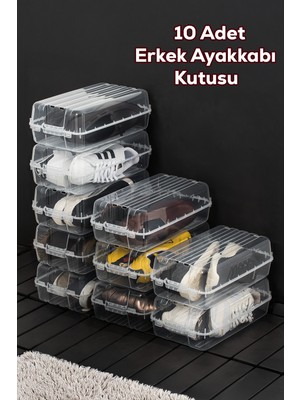 Empressco Porsima 3207 10 Adet Erkek Ayakkabı Saklama Kutusu - Şeffaf Pratik Ayakkabı Kabı Düzenleyici Saklama Seti - Fiyatı, Yorumları