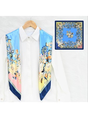 Deserto Fashion Gala Serisi Saten Polyemid Eşarp - Özel Günler Için Göz Alıcı Parlaklık 90X90