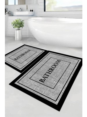 Empressco Decomia Home Dijital Kaymaz Yıkanabilir Jüt Görünümlü Ikili Banyo Paspası Banyo Paspas Takımı Banyo Halısı - Fiyatı, Yorumları