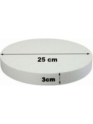 Dekoras Strafor Köpük Yuvarlak Köpük Pasta Taban Altlığı (25X3 Cm)