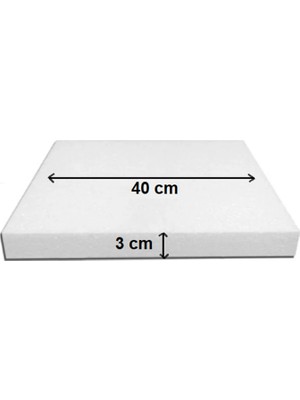 Dekoras Strafor Köpük Kare Pasta Taban Altlığı (40X40X3 Cm)