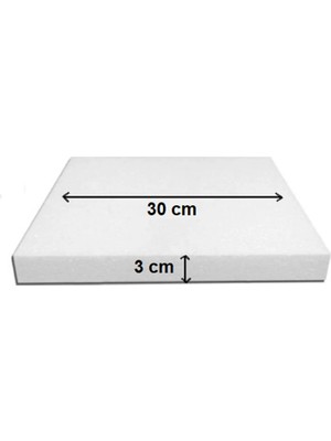Dekoras Strafor Köpük Kare Pasta Taban Altlığı (30X30X3 Cm)