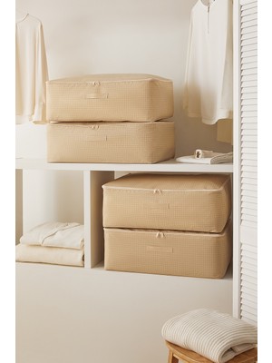 Empressco Homewave 4 Adet Büyük Boy Bej Pötikare Baza Altı Valiz Düzenleyici Hurç 62X46X22 - Fiyatı, Yorumları