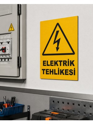 Karbonsoft Iş Güvenliği Uyarı Levhası Elektrik Tehlikesi