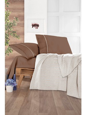 Monolisse Cozy Pike Takımı Tek Kişilik Koyu Kahve 160*230 cm