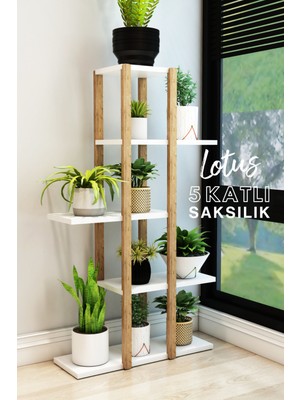 Empressco Jest Dekor Konsept Lotus Beyaz Ahşap 5 Katlı Çiçeklik, Saksılık, Çiçek Standı, Dekoratif Raf / Çok Amaçlı Kullanım - Fiyatı, Yorumları