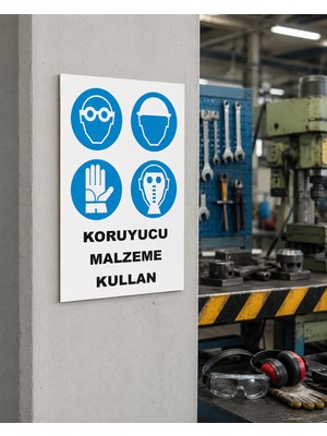 Karbonsoft Iş Güvenliği Uyarı Levhası Koruyucu Malzeme Kullan